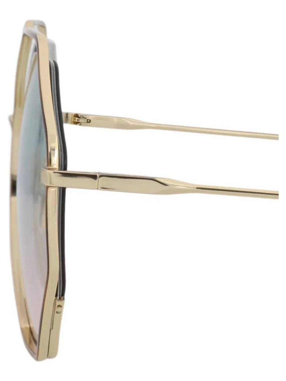 New Chloé Women's Sunglasses Square Rectangle Metal Frame Havana Gold Green